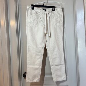 LOFT Cream Casual Pant with Belt size 10 P.   F- 1156